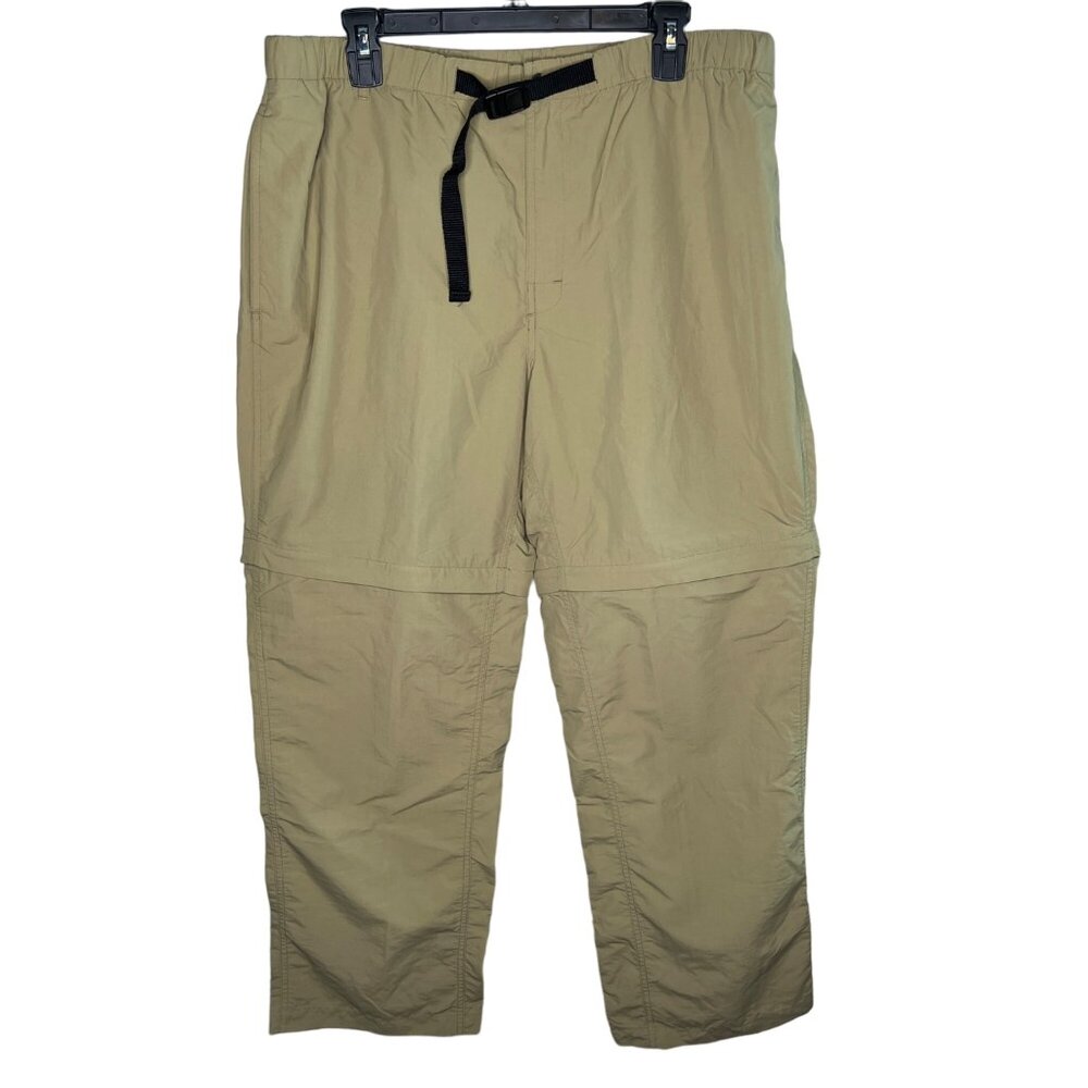 TravelSmith Women's XLP Khaki Nylon Elastic Waist Convertible Pants Adjustable
